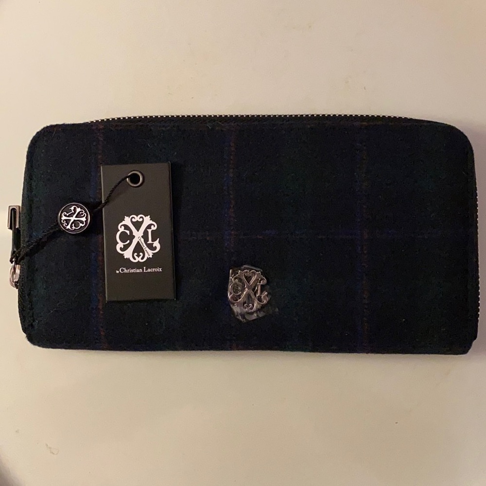 NWT Christian Lacroix plaid flannel wallet